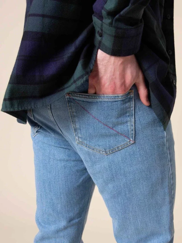 1083 - JEANS AJUSTE 103N DELAVE coton bio superdenim flex indigo clair