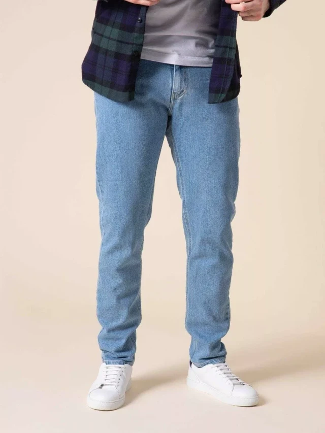1083 - JEANS AJUSTE 103N DELAVE coton bio superdenim flex indigo clair
