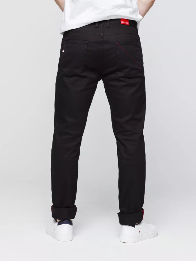 1083 - JEANS AJUSTE 103N coton bio filidenim flex uni noir Homme