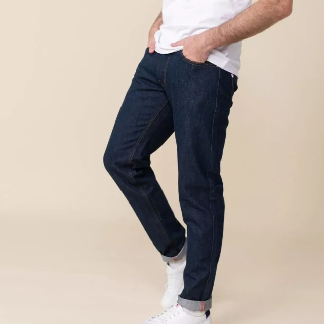 1083 - JEANS AJUSTE 103N coton bio superdenim bleu Homme
