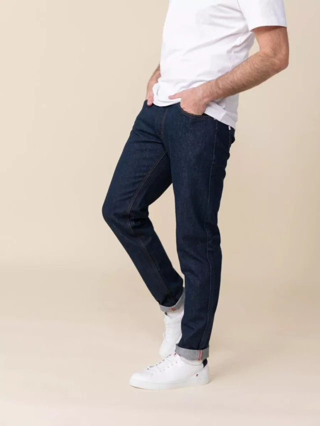 1083 - JEANS AJUSTE 103N coton bio superdenim bleu Homme
