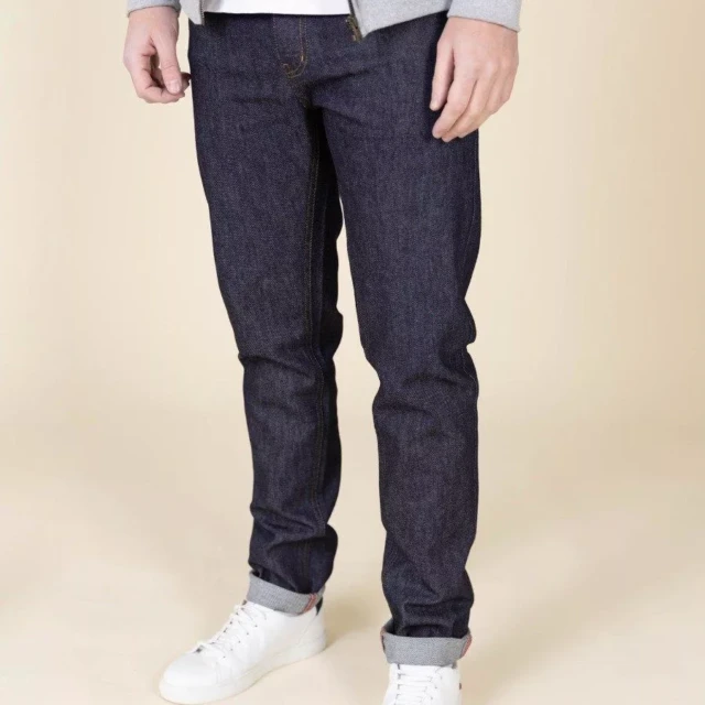 1083 - JEANS AJUSTE 103N coton bio flex indigo brut Homme