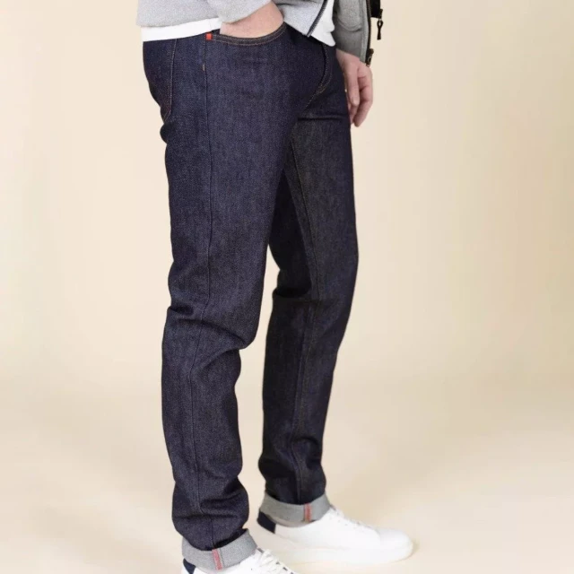 1083 - JEANS AJUSTE 103N coton bio flex indigo brut Homme