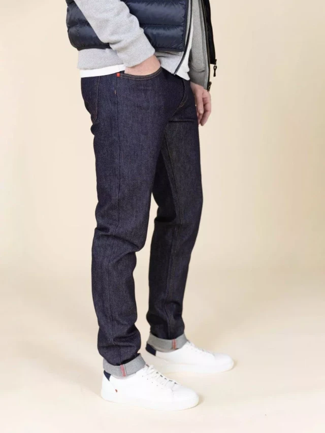 1083 - JEANS AJUSTE 103N coton bio flex indigo brut Homme