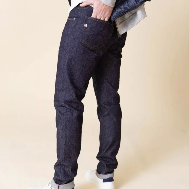 1083 - JEANS AJUSTE 103N coton bio flex indigo brut Homme