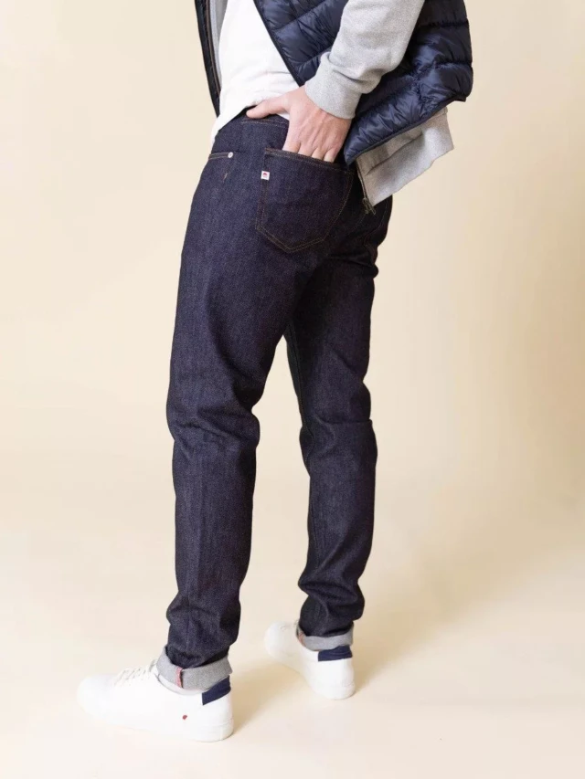 1083 - JEANS AJUSTE 103N coton bio flex indigo brut Homme