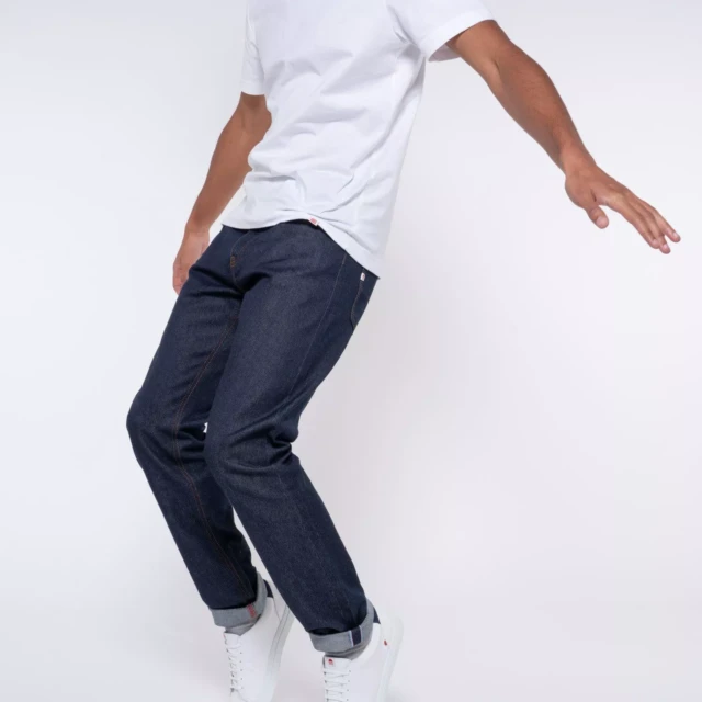 1083 - JEANS SELVEDGE AJUSTE 103N coton bio indigo brut Homme