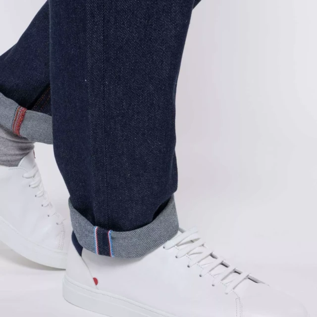 1083 - JEANS SELVEDGE AJUSTE 103N coton bio indigo brut Homme