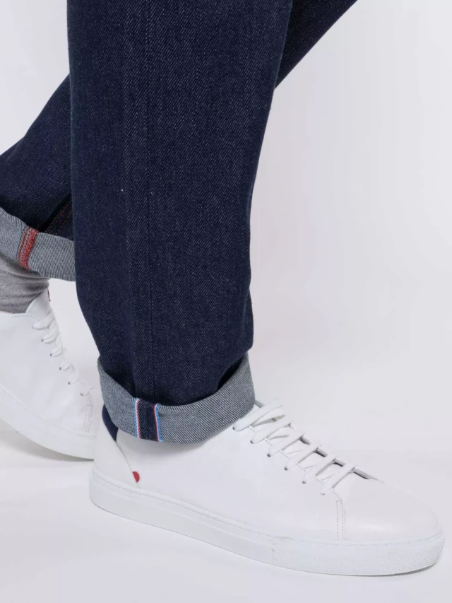 1083 - JEANS SELVEDGE AJUSTE 103N coton bio indigo brut Homme