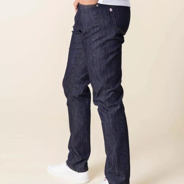 1083 - JEANS SLIM 104N FUSELE indigo brut coton bio filidenim flex Homme