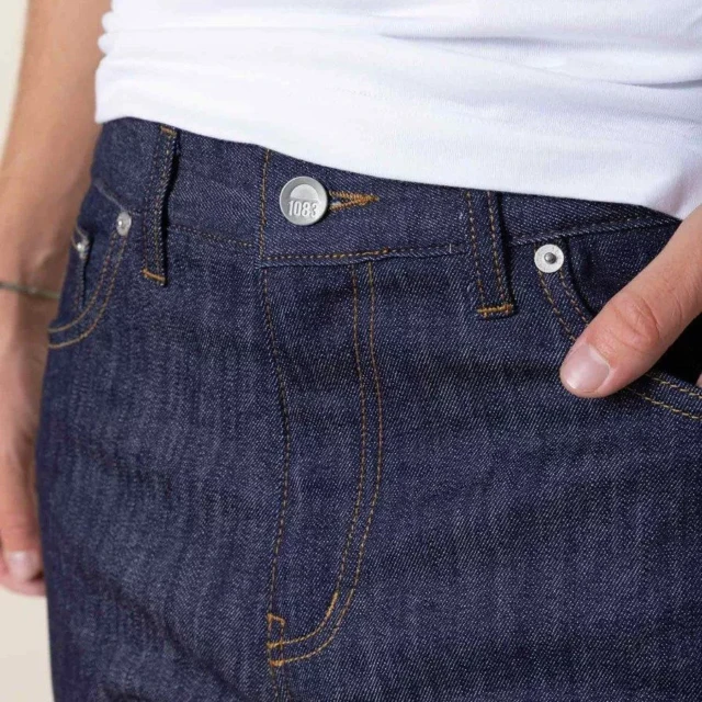 1083 - JEANS SLIM 104N FUSELE indigo brut coton bio filidenim flex Homme