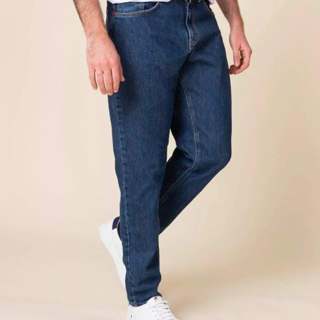 1083 - JEANS AJUSTE 105N ATHLETIQUE DELAVE coton bio superdenim flex indigo ocean