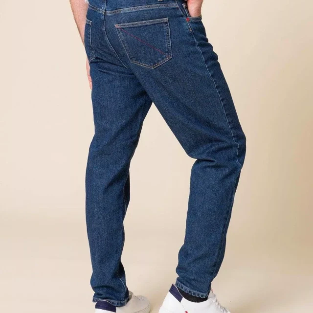 1083 - JEANS AJUSTE 105N ATHLETIQUE DELAVE coton bio superdenim flex indigo ocean