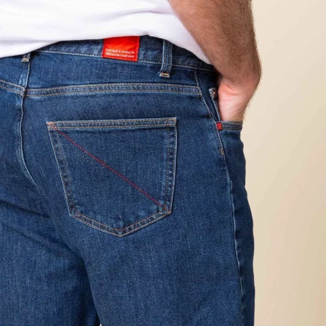 1083 - JEANS AJUSTE 105N ATHLETIQUE DELAVE coton bio superdenim flex indigo ocean