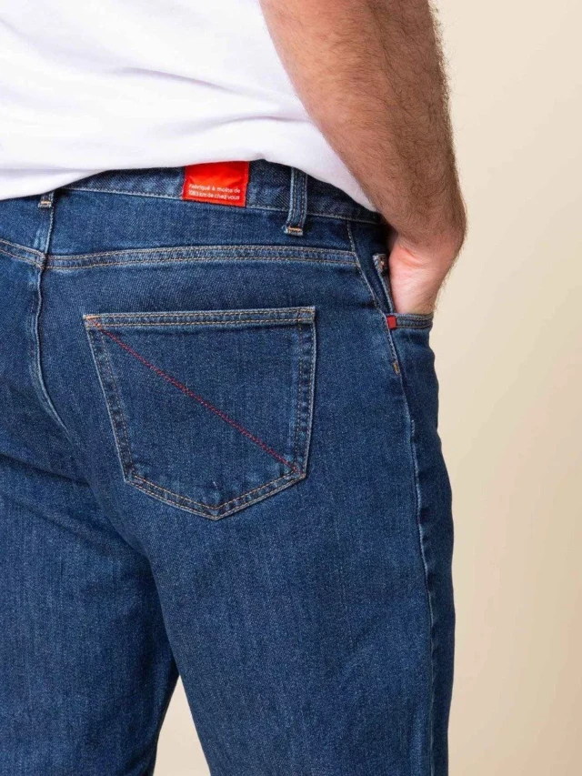 1083 - JEANS AJUSTE 105N ATHLETIQUE DELAVE coton bio superdenim flex indigo ocean