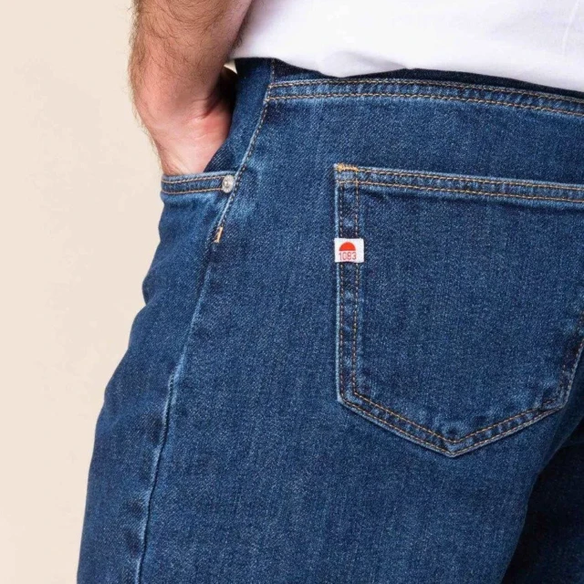 1083 - JEANS AJUSTE 105N ATHLETIQUE DELAVE coton bio superdenim flex indigo ocean