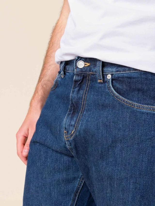 1083 - JEANS AJUSTE 105N ATHLETIQUE DELAVE coton bio superdenim flex indigo ocean