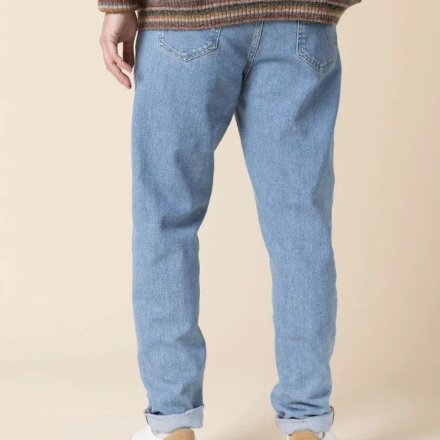 1083 - JEANS AJUSTE 105N ATHLETIQUE DELAVE coton bio superdenim flex indigo clair