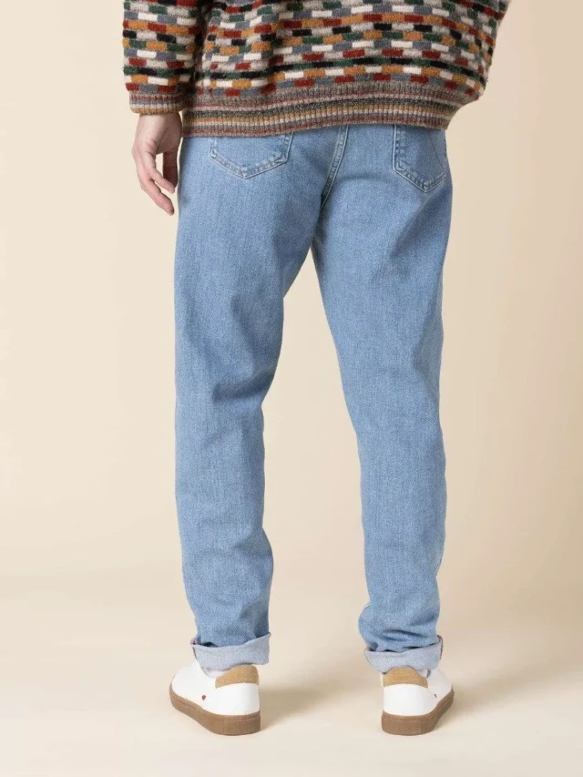 1083 - JEANS AJUSTE 105N ATHLETIQUE DELAVE coton bio superdenim flex indigo clair