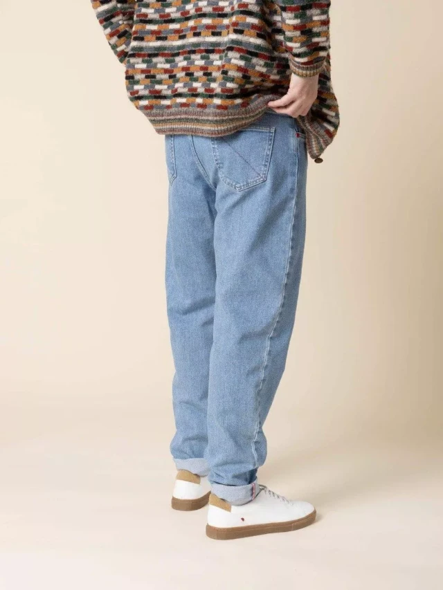 1083 - JEANS AJUSTE 105N ATHLETIQUE DELAVE coton bio superdenim flex indigo clair