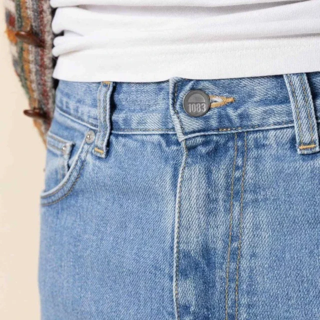 1083 - JEANS AJUSTE 105N ATHLETIQUE DELAVE coton bio superdenim flex indigo clair