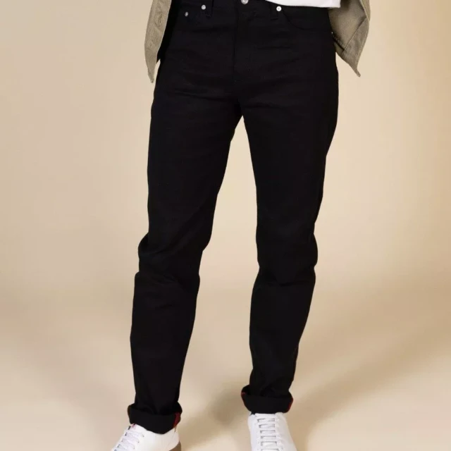 1083 - JEANS AJUSTE ATHLETIQUE 105N coton bio filidenim flex uni noir Homme