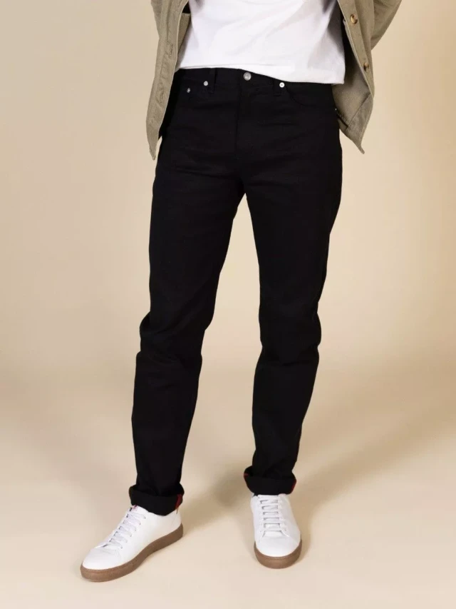 1083 - JEANS AJUSTE ATHLETIQUE 105N coton bio filidenim flex uni noir Homme