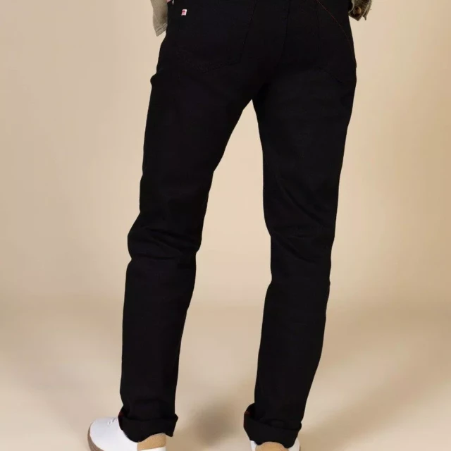 1083 - JEANS AJUSTE ATHLETIQUE 105N coton bio filidenim flex uni noir Homme