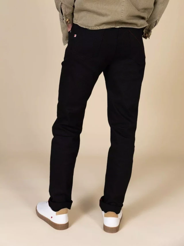 1083 - JEANS AJUSTE ATHLETIQUE 105N coton bio filidenim flex uni noir Homme