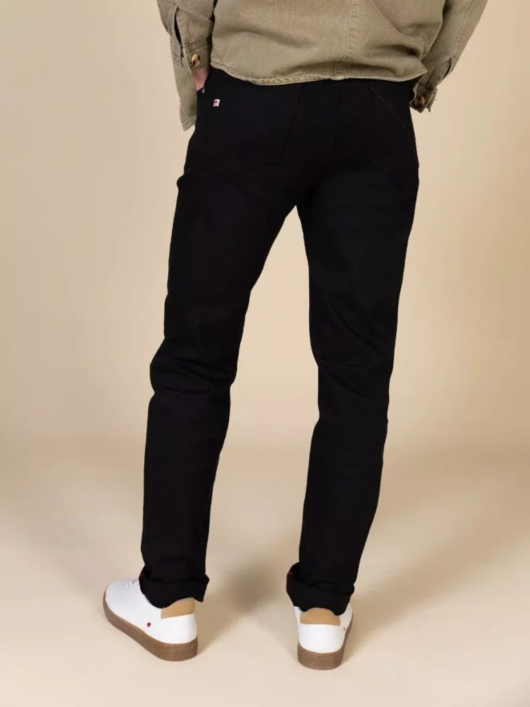 1083 - JEANS AJUSTE ATHLETIQUE 105N coton bio filidenim flex uni noir Homme