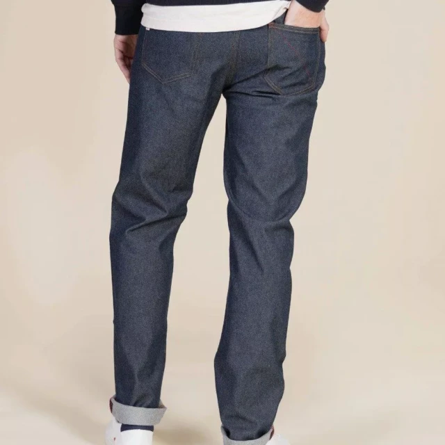 1083 - JEANS AJUSTE ATHLETIQUE 105N coton bio filidenim flex bleu Homme