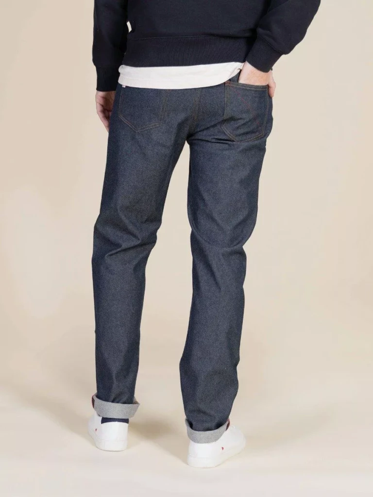1083 - JEANS AJUSTE ATHLETIQUE 105N coton bio filidenim flex bleu Homme