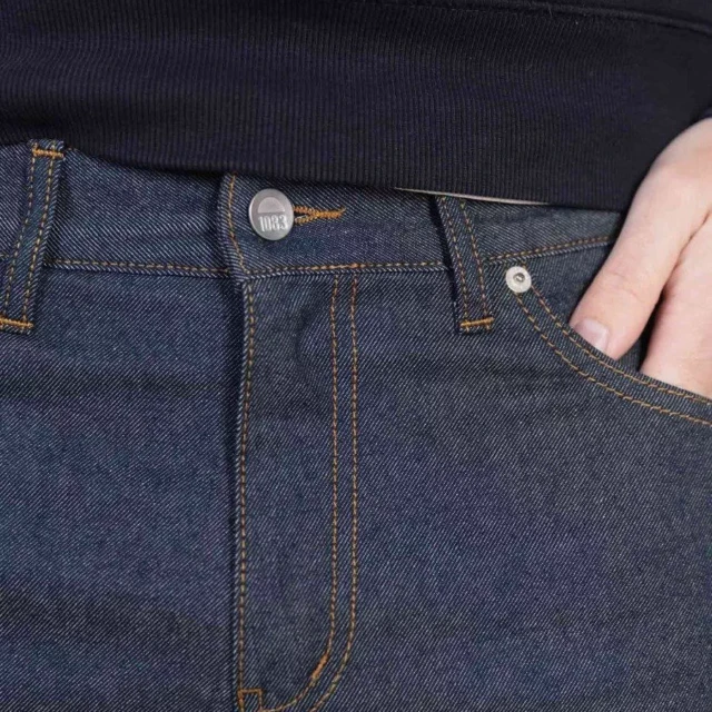 1083 - JEANS AJUSTE ATHLETIQUE 105N coton bio filidenim flex bleu Homme