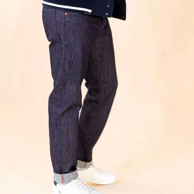 1083 - JEANS AJUSTE 105N ATHLETIQUE coton bio filidenim flex indigo brut Homme