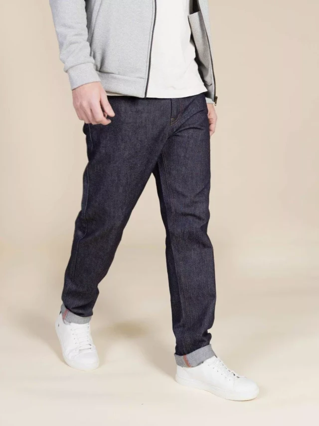 1083 - JEANS AJUSTE 105N ATHLETIQUE coton bio superdenim flex indigo brut