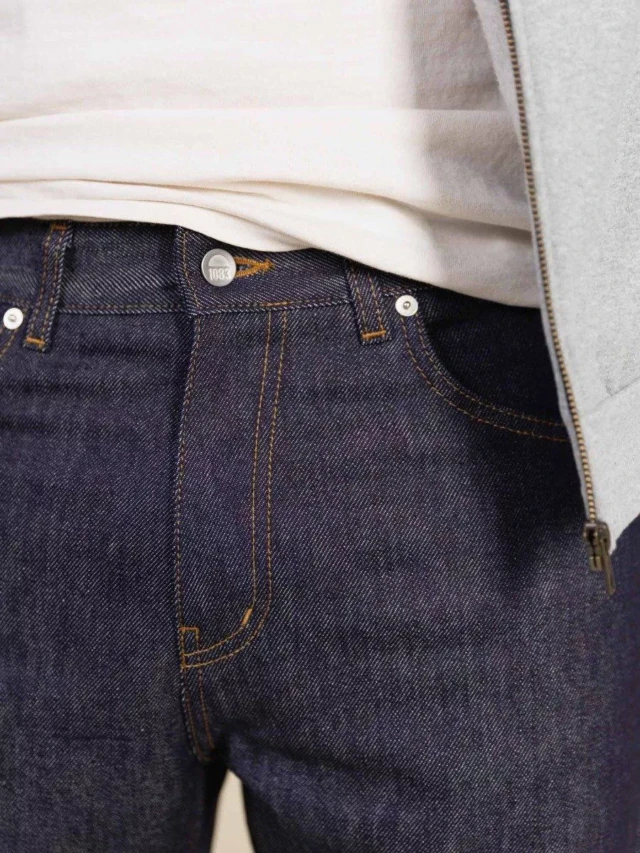 1083 - JEANS AJUSTE 105N ATHLETIQUE coton bio superdenim flex indigo brut