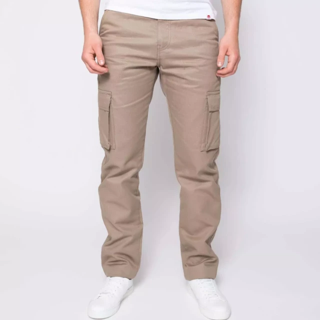 1083 - CARGO DROIT 111N coton bio superdenim uni beige Homme