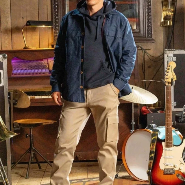 1083 - CARGO DROIT 111N coton bio superdenim uni beige Homme