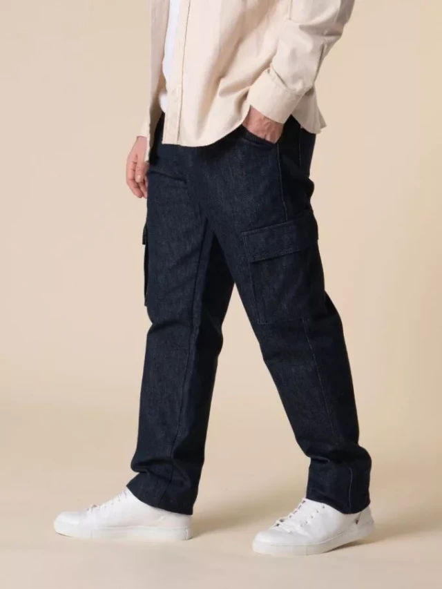 1083 - CARGO JEANS DROIT 111N superdenim bleu