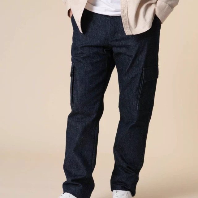 1083 - CARGO JEANS DROIT 111N superdenim bleu