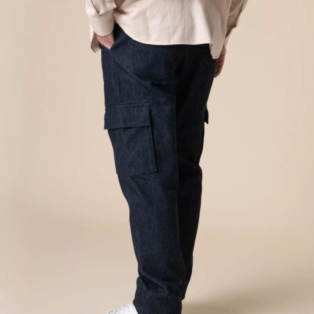 1083 - CARGO JEANS DROIT 111N superdenim bleu