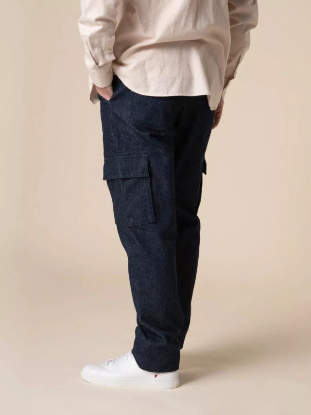 1083 - CARGO JEANS DROIT 111N superdenim bleu