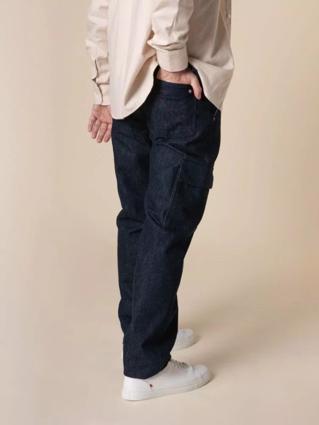 1083 - CARGO JEANS DROIT 111N superdenim bleu