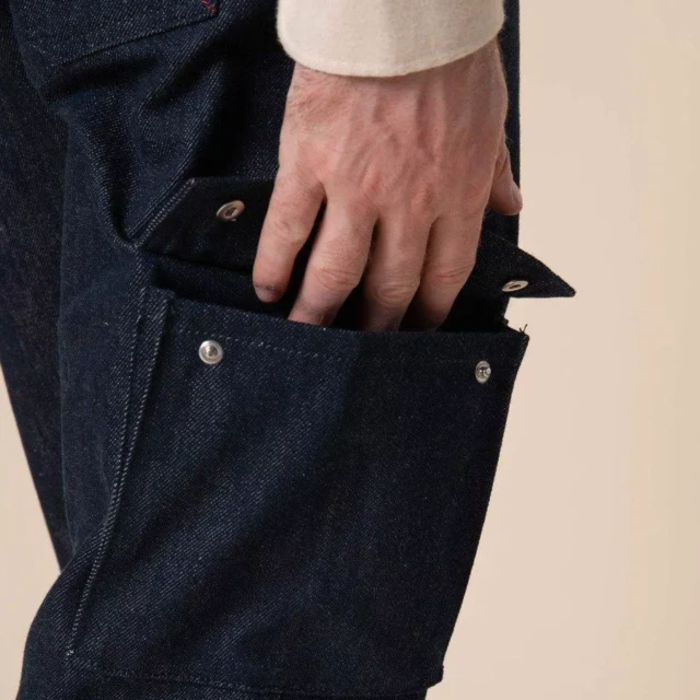 1083 - CARGO JEANS DROIT 111N superdenim bleu