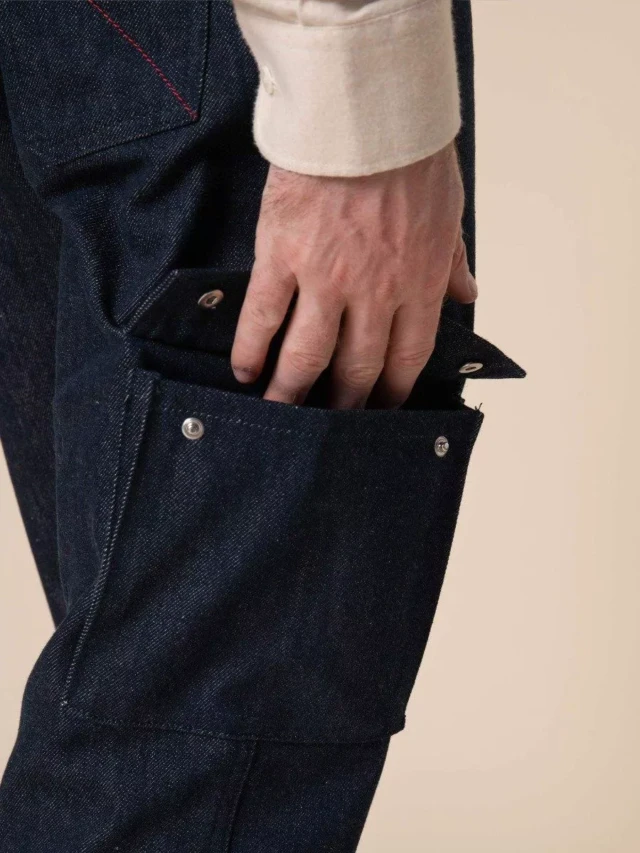 1083 - CARGO JEANS DROIT 111N superdenim bleu