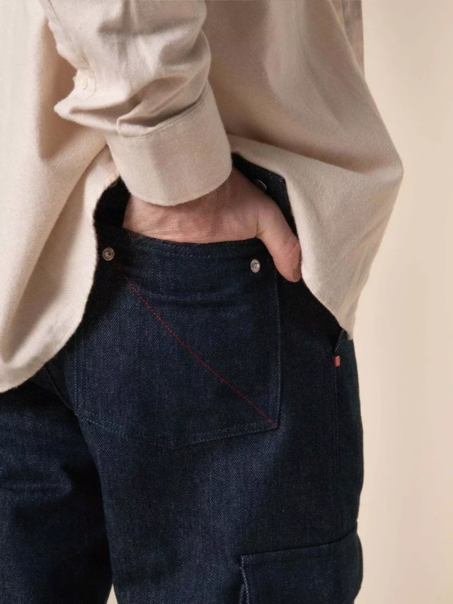 1083 - CARGO JEANS DROIT 111N superdenim bleu