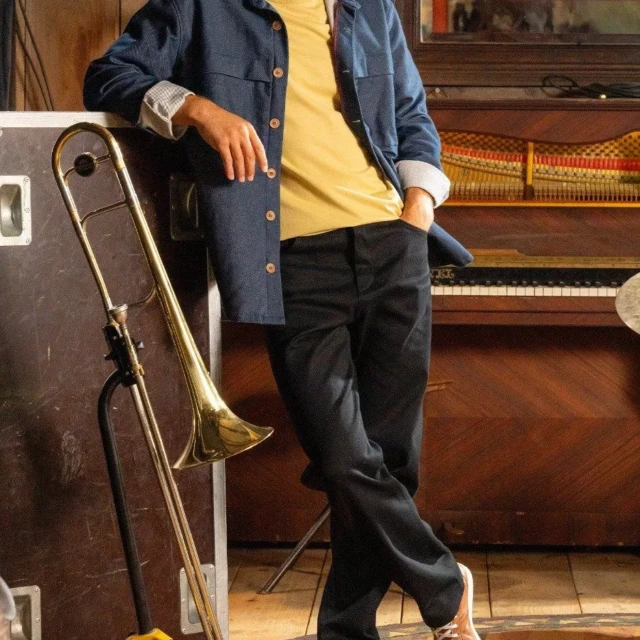 1083 - JEANS TAILLE HAUTE LARGE 115N NOIR coton bio superdenim noir