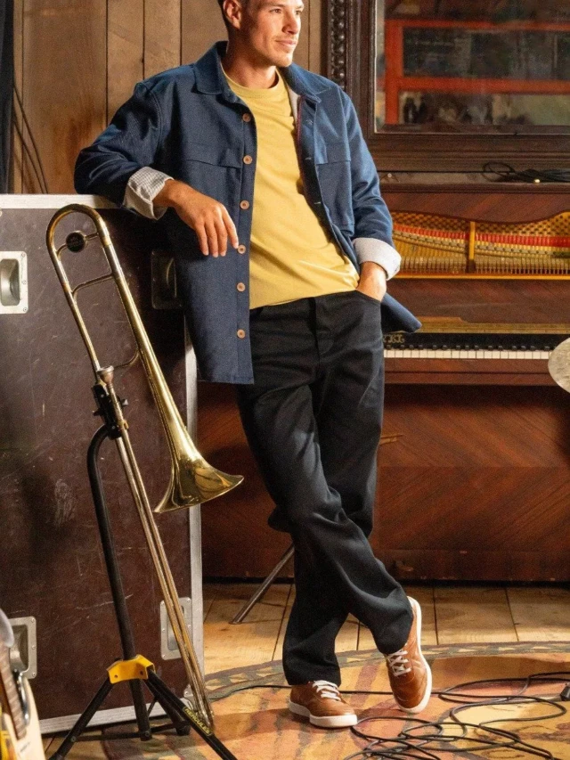 1083 - JEANS TAILLE HAUTE LARGE 115N NOIR coton bio superdenim noir