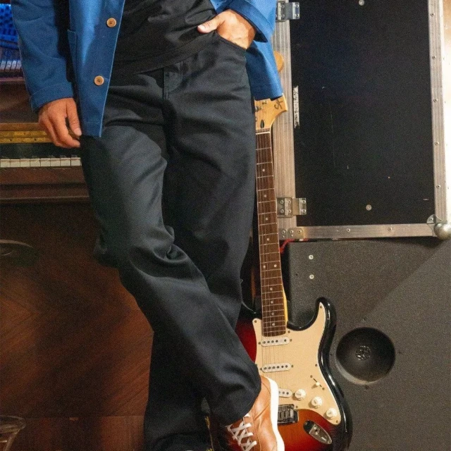 1083 - JEANS TAILLE HAUTE LARGE 115N NOIR coton bio superdenim noir