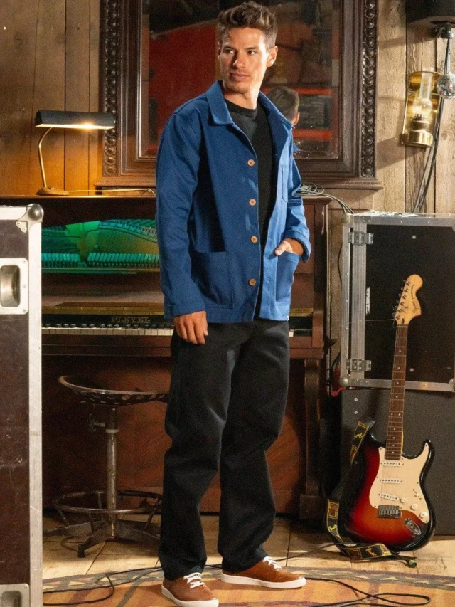 1083 - JEANS TAILLE HAUTE LARGE 115N NOIR coton bio superdenim noir